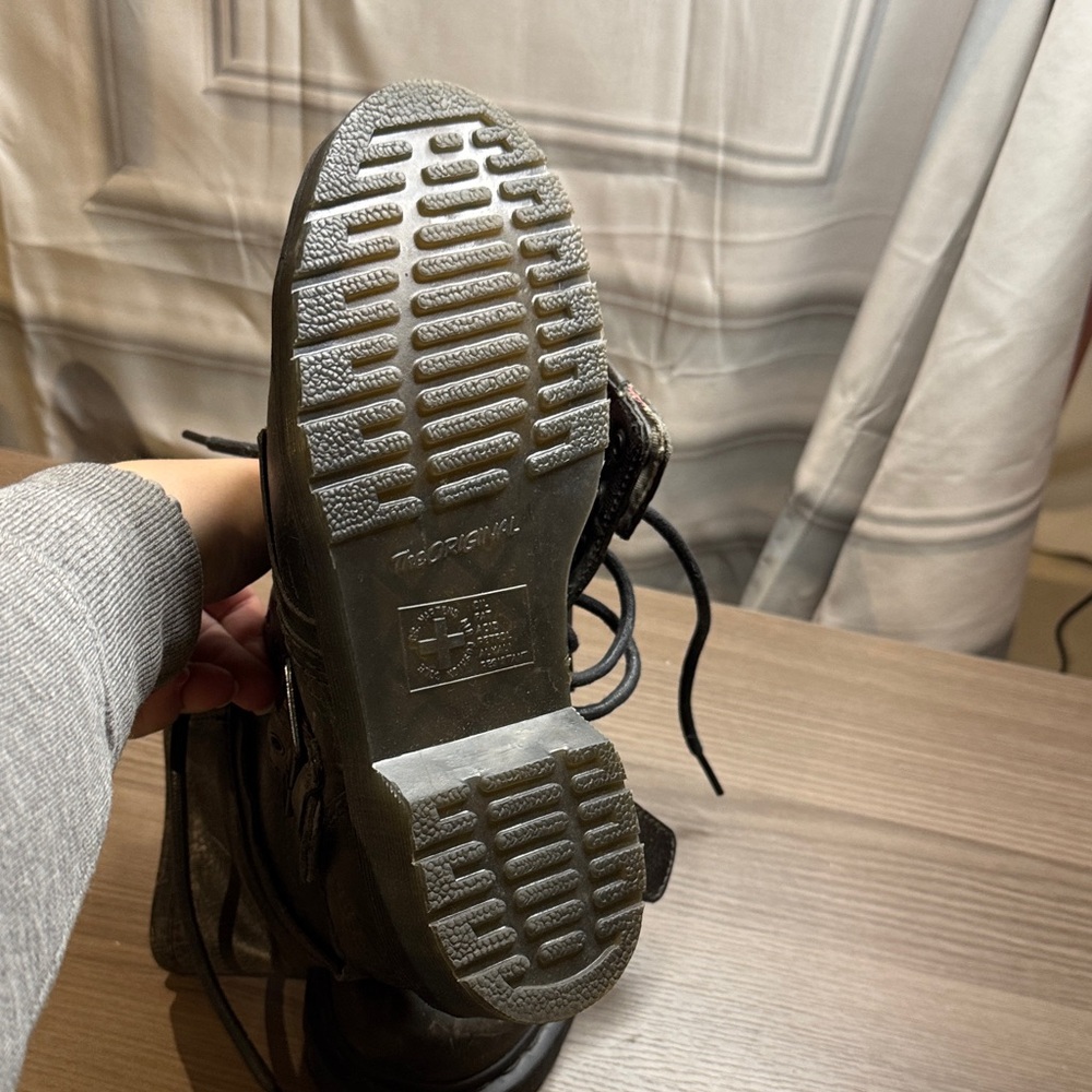 Dr. Martens Charcoal Leather Lace Up Boots - Picture 7 of 10